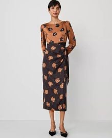 Petite Floral Boatneck Column Midi Dress at Ann Taylor