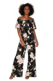 Petite Off The Shoulder Jumpsuit gili at QVC