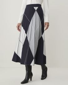Petite Pleated Argyle Jacquard Sweater Skirt at Ann Taylor