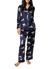 Petite Plume Mulberry Silk Panther de Nuit Pajama Set Bloomingdales at Bloomingdales