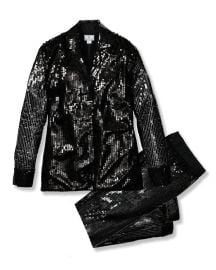 Petite Plume Pajama Set in Black Sequins MMLaFleur at MM Lafleur