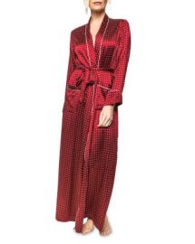 Petite Plume Polka Dot Long Silk Robe Bloomingdales at Bloomingdales