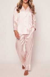 Petite Plume Stripe Mulberry Silk Pajamas at Nordstrom