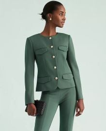 Petite Ponte Crew Neck Jacket at Ann Taylor