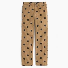 Petite boyfriend chino pant in polka dot by J. Crew at J. Crew