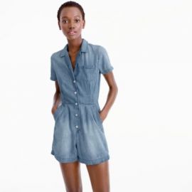 Petite chambray romper at J. Crew