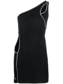 Philipp Plein Crystal Embellished Asymmetrical Mini Dress Black at Farfetch