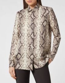 Philipp Plein Silk python print shirt at Shop Simon