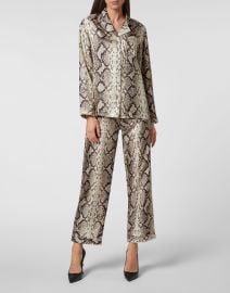 Philipp Plein Silk python print shirt at Shop Simon