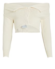 Philosophy Di Lorenzo Off-the-Shoulder Cropped Cardigan at Intermix