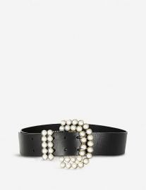 Philosophy Di Lorenzo Serafini Faux pearl-embellished leather belt at Selfridges