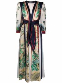 Philosophy Di Lorenzo Serafini Striped Scarf Print Midi Dress - at Farfetch