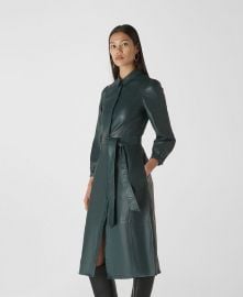 Phoebe Leather Shirt Dress at Whistles