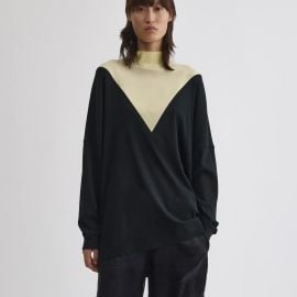 Phoebephilo V Top in black and cream jersey at Phoebephilo