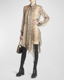 Phyton Snake Print Asymmetric Dress at Neiman Marcus