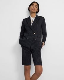 Piazza Double Breasted Pinstripe Jacket by Theory at Theory