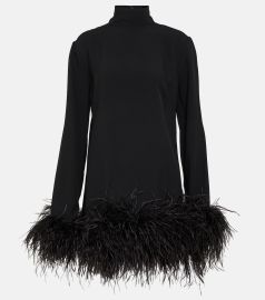 Piccolo Ubud feather-trimmed minidress in black - Taller Marmo at Mytheresa