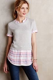 Picnic Plaid Layered Sweatshirt at Anthropologie