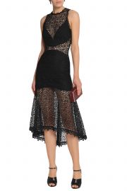 Picot-trimmed fluted lace dress at The Outnet