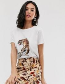 Pieces tiger print t-shirt   ASOS at Asos