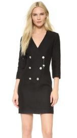 Pierre Balmain V Neck Dress with Button Detail at Shopbop