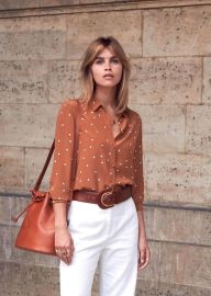 Pierro Shirt in Printed Ocher Peas at Sezane