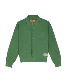 Pigment Dye Long Sleeve Polo Sweater - Green Brain Dead at Brain Dead