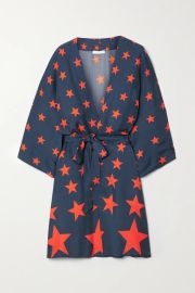 Pijama You\'re A Star Belted Printed Robe by AZ Factory at Net A Porter