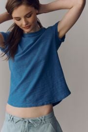 Pilcro Bennie Cotton Slim Crew Neck Tee at Anthropologie