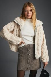 Pilcro Cable-Knit Zip-Up Sweater at Anthropologie