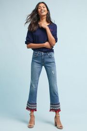 Pilcro Mid-Rise Bootcut Cropped Jeans at Anthropologie