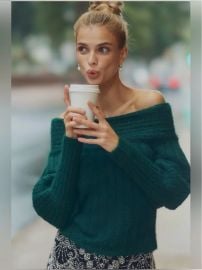 Pilcro Off Shoulder Batwing Sweater2 at Anthropologie