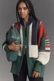 Pilcro Ribbed Collared Zip Front Sweater at Anthropologie