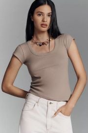 Pilcro Slim Scoop Neck Tee at Anthropologie