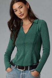 Pilcro Stitched Long Sleeve Top at Anthropologie