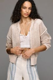 Pilcro Stitchy Bomber Cardigan Sweater at Anthropologie