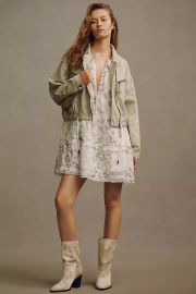 Pilcro Tidal Moto Utility Jacket in Moss at Anthropologie