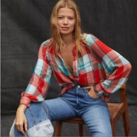 Pilcro Tops Anthropologie Pilcro Breezy Button Down Long Sleeve Plaid Top Womens Size Medium Poshmark at Poshmark