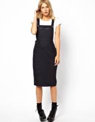 Pinafore dress in pinstripe at Asos