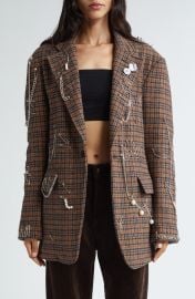 Pinchushion Plaid Embellished Blazer at Nordstrom