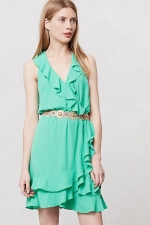 Pindot ruffle dress at Anthropologie