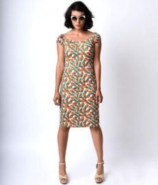 Pineapple Tiki Dolores Wiggle Dress at Unique Vintage