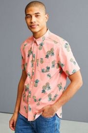 Pineapple Toss Short Sleeve Button-Down Shirt by Urban Outfitters at Urban Outfitters