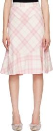 Pink & Off-White Adder Midi Skirt at ssense
