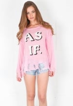 Pink AS IF sweater by Wildfox at Singer 22