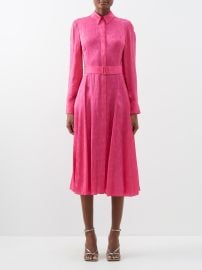 Pink Belted floral-jacquard midi shirt dress Jason Wu Collection FASHION US at Matches