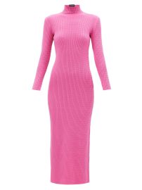 Pink Cabled wool-blend high-neck dress  Balenciaga  FASHION US at Matches