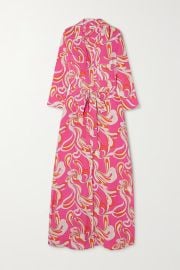 Pink Cameron printed silk crepe de chine maxi shirt dress Lx27AGENCE NET-A-PORTER at Net a Porter