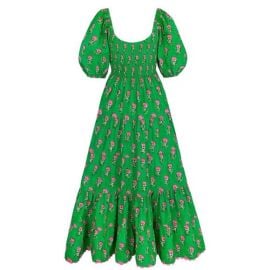 Pink City Prints Dresses Nwt Pink City Prints Tuckernuck Angelina Dress Green Floral Cotton M Poshmark at Poshmark
