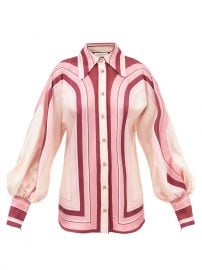 Pink Concert striped silk-twill blouse  Zimmermann  FASHION US at Matches